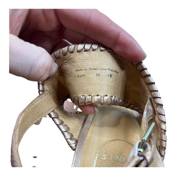 Jack Rogers Vanessa Rose Gold Raffia Wedge Heeled Sandel Women's Size 9.5 - Picture 5 of 6